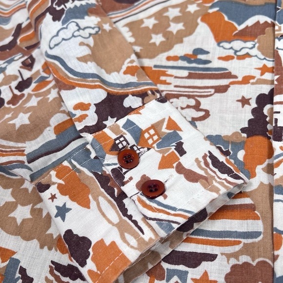 1970s RARE MOD Novelty Mac Shapely 15 1/2 Button Up Dress shirt Groovy Disco - Picture 7 of 11